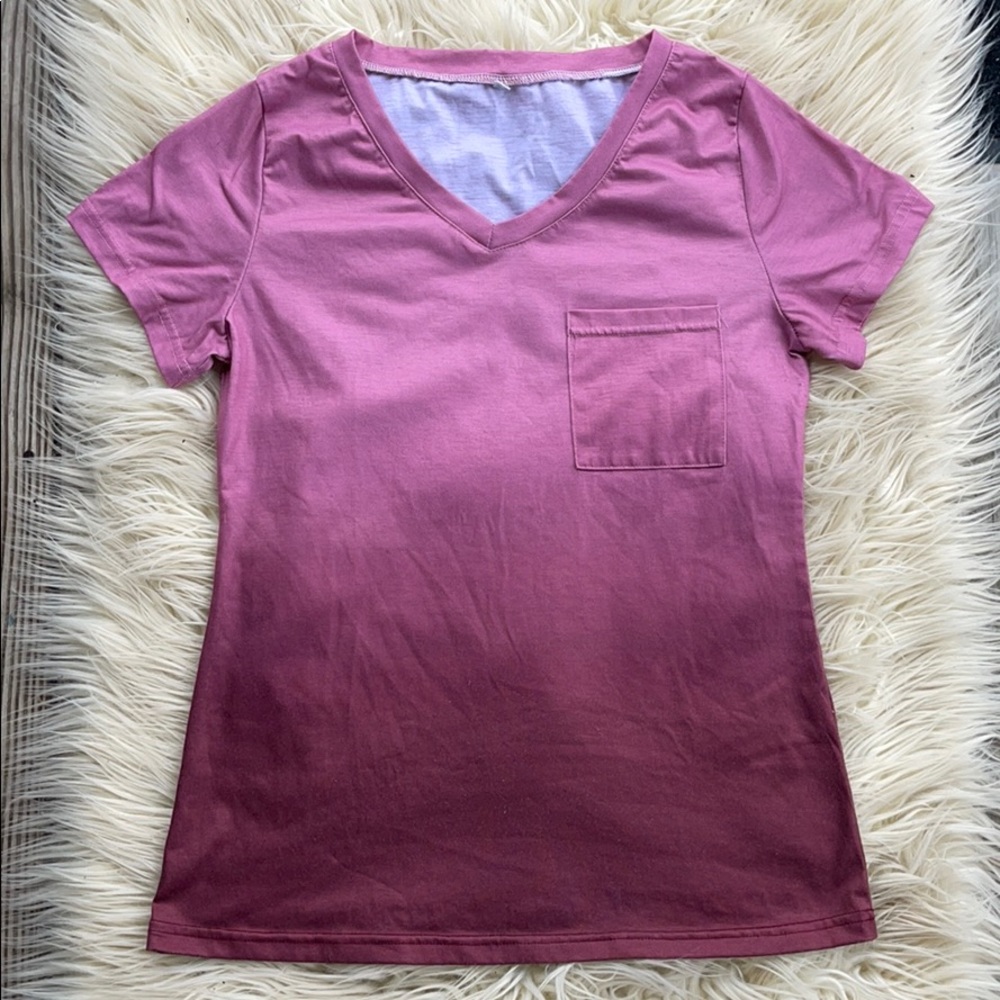 Pink Ombré V-Neck